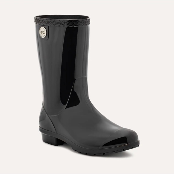 UGG Shoes - Ugg Women's High Gloss Sienna Black Rain Boot Size 7 With Box Waterproof Midcalf